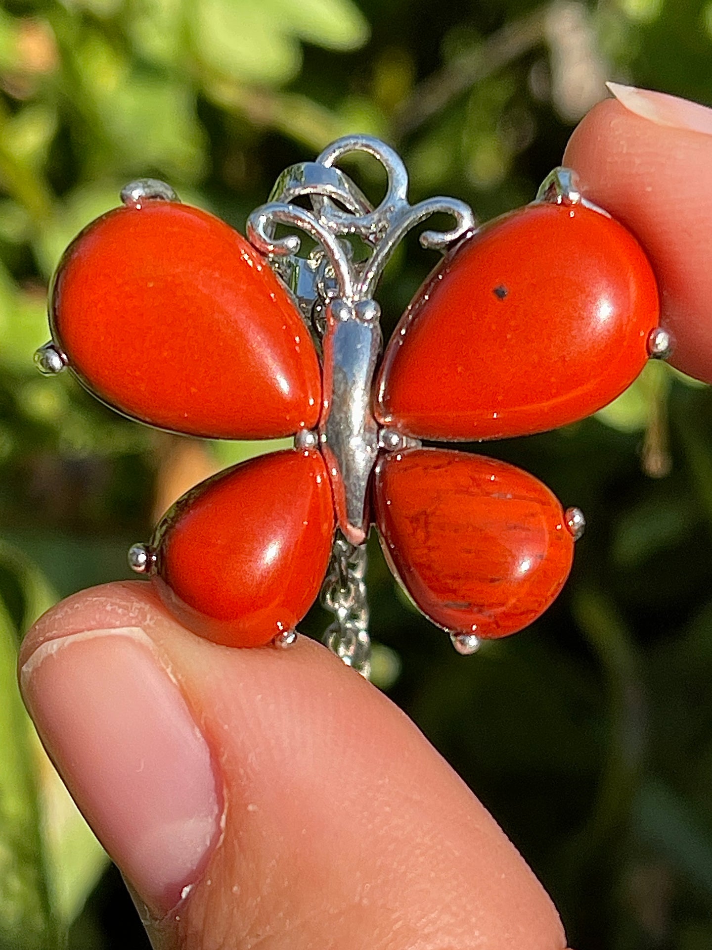 Red Jasper Butterfly Necklace