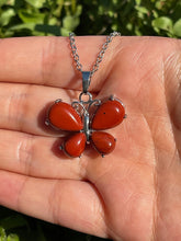 Load image into Gallery viewer, Red Jasper Butterfly Necklace
